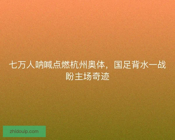七万人呐喊点燃杭州奥体，国足背水一战盼主场奇迹