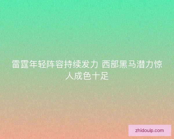 雷霆年轻阵容持续发力 西部黑马潜力惊人成色十足